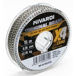 Mivardi pletená šňůra terminal x4 braid camo 15 m - 0,08 mm 6,25 kg
