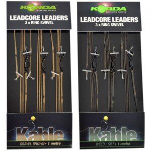 Korda olověná montáž ring swivel leadcore leader 3ks-gravel